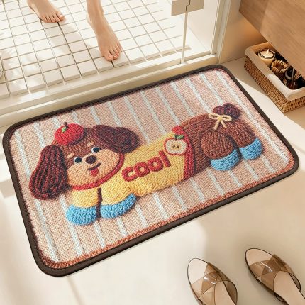 Knit-Like Bathroom Anti-Slip Mat - Cool Dog Design