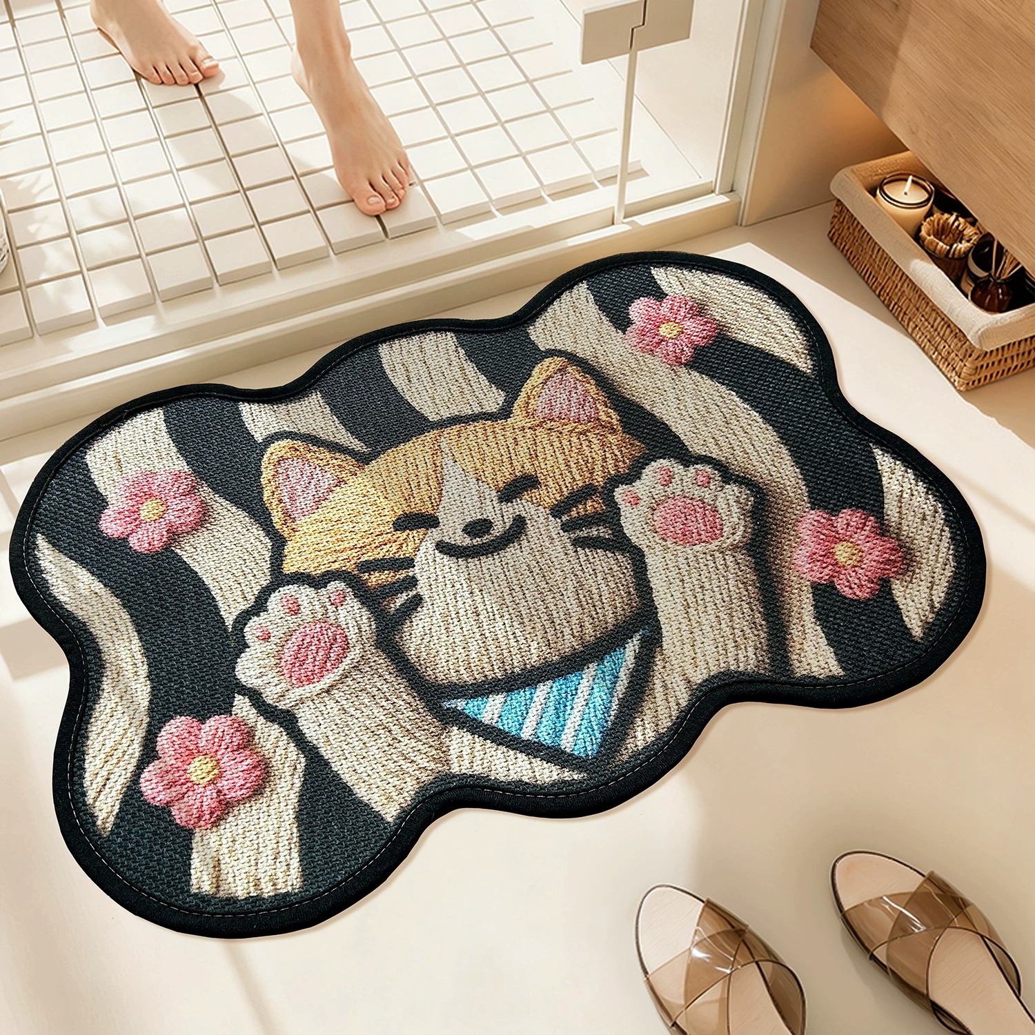 imgi_28_O1CN01wCxBq81FiD3x7cozk_!!2200764140520-0-cib.jpg_ Knit-Like Bathroom Anti-Slip Mat - Lucky Fortune Cat Design - Image 1